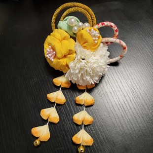 和风球菊山茶花流苏发饰头饰发夹和服浴衣cos木田花丸未熟DREAMER