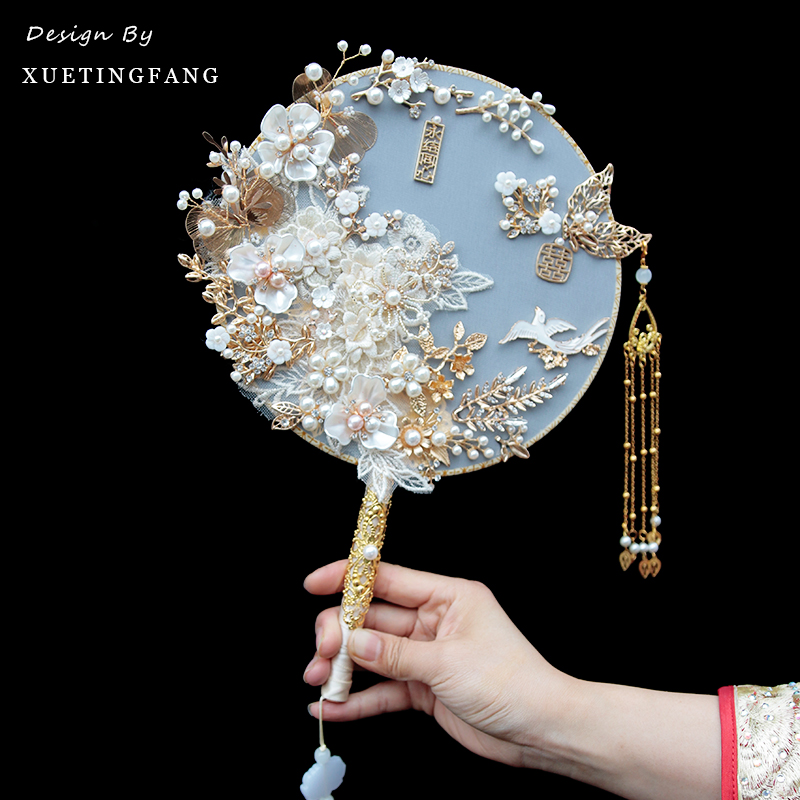 diy原创高端秀禾结婚礼物团扇