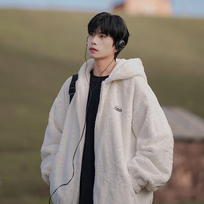 冬季加绒加厚金丝绒棉服男士潮流宽松棉袄情侣装时尚保暖棉衣外套