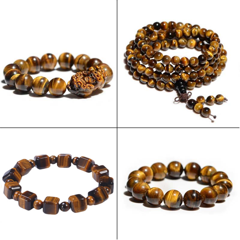 天然5a黄虎眼石手串圆珠虎睛猫眼