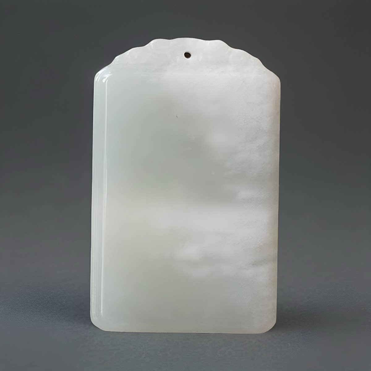 奇钰轩 南阳天然白独山玉挂件无事牌吊坠玉坠无字牌平安牌玉佩