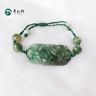 南阳独山玉 天然蓝绿独山玉手链玉石手串手绳 手工编织 奇钰轩
