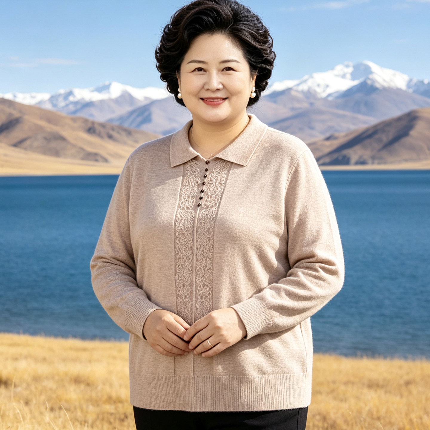 加肥加大中老年春季针织衫女奶奶薄毛衣妈妈时尚打底小衫老人秋衣