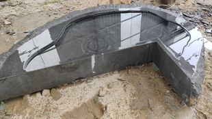 中国黑景石流水石槽水景石钵异型水系雕塑景观设计加工