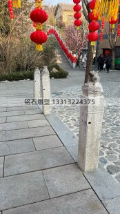 12生肖栓马桩 仿古石雕拴马石安装现货 仿老栓马柱子