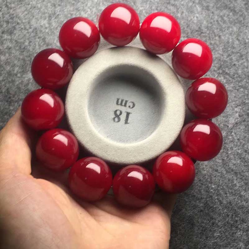 精品红色羊角手串天然羊角民族风