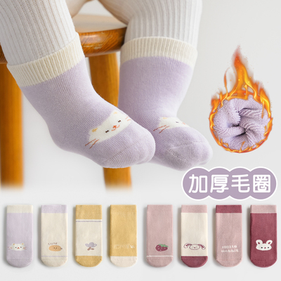 婴儿袜子秋冬加厚保暖毛圈袜