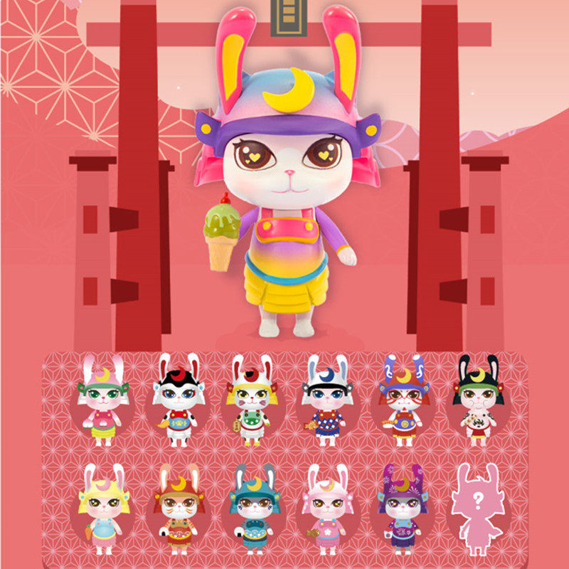 ruka系列猫将盲盒武士爱美食公仔潮流玩具可爱手办桌面摆件礼物