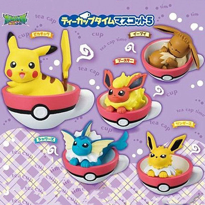 口袋妖怪神奇宝贝茶杯盲盒袋蛋皮卡丘水火雷精灵伊布公仔模型玩偶
