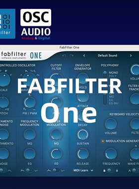 正版 FabFilter肥波 One 经典减法合成器 三振荡器 低音合成