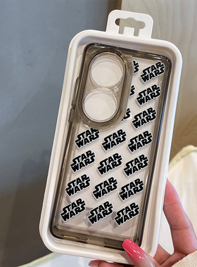 适用华为/三星/苹果17男款潮牌ins风小标黑色星战适用于华为P50Pro手机壳mate40/70防摔套Nova10p网红