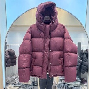 加厚保暖泡芙羽绒服90%白鸭绒连帽面包服女 宽松短款 欧货冬装 新品