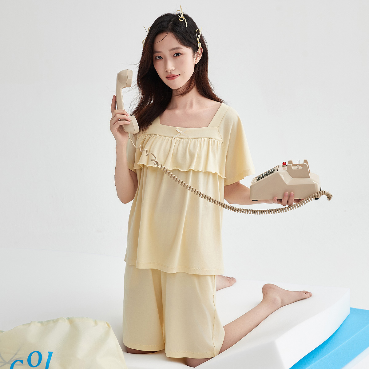 顶瓜瓜女士夏季防凸点睡衣套装居