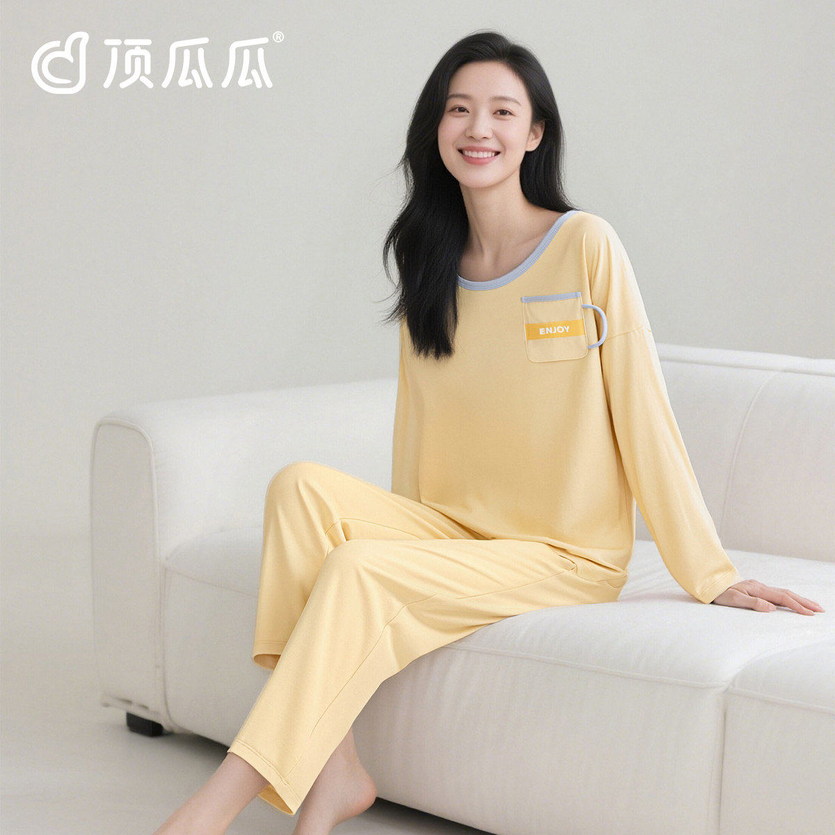 顶瓜瓜纯棉长袖睡衣秋季新品