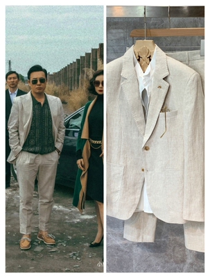 标准版型亚麻西服套装