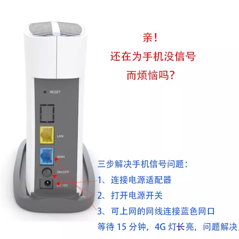 LTE皮基站家庭宽带网线免布线移动联通电信4G手机信号增强放大器