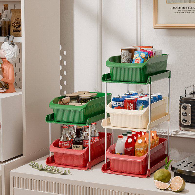 新款多巴胺桌面多功能水杯置物架办公室书桌多层抽屉式储物收纳架