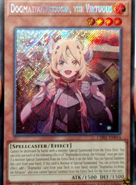 游戏王美英一刷CH01-EN014 SER 教导的圣女 艾克莉西娅 pva