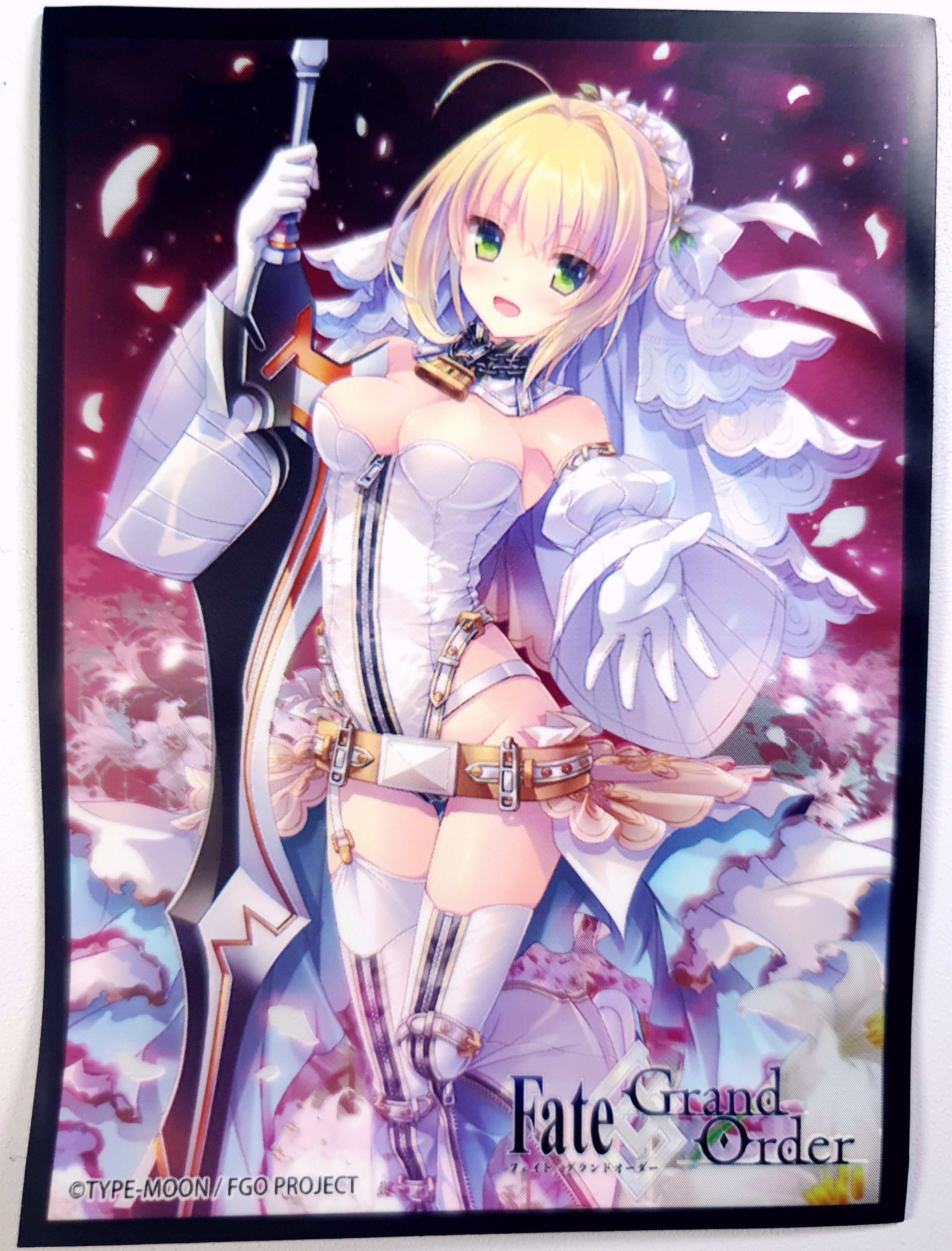 游戏王动漫妹套fate fgo sber 尼禄 花嫁 婚纱 限定卡牌套 he