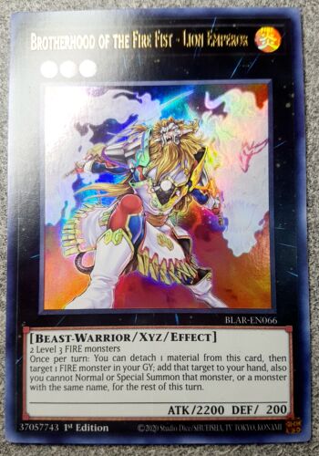 游戏王 美英一刷 BLAR-EN066 UR  炎星皇 晁狮  F6A G4C - 封面