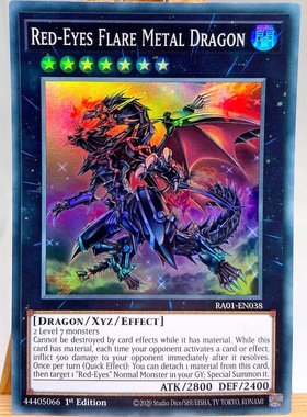 游戏王 美英一刷 RA01-EN038 SR 真红眼钢炎龙 H2C Red-Eyes 黑龙