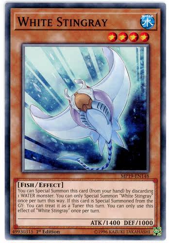 游戏王 美英一刷  MP19-EN148 N 白棘魟 N1B