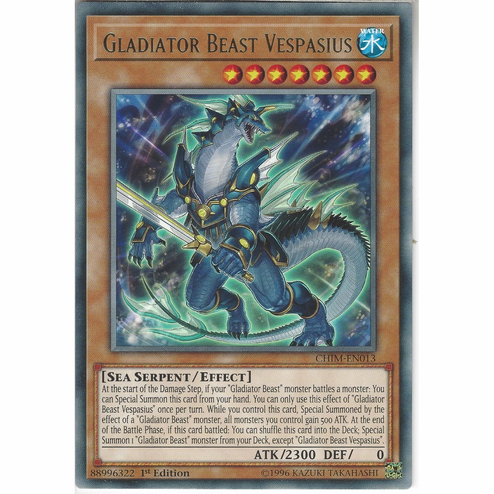 游戏王 美英一刷  CHIM-EN013 R  剑斗兽 维斯帕西亚努斯  ID1