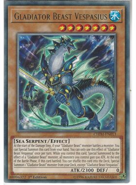 游戏王 美英一刷  CHIM-EN013 R  剑斗兽 维斯帕西亚努斯  ID1