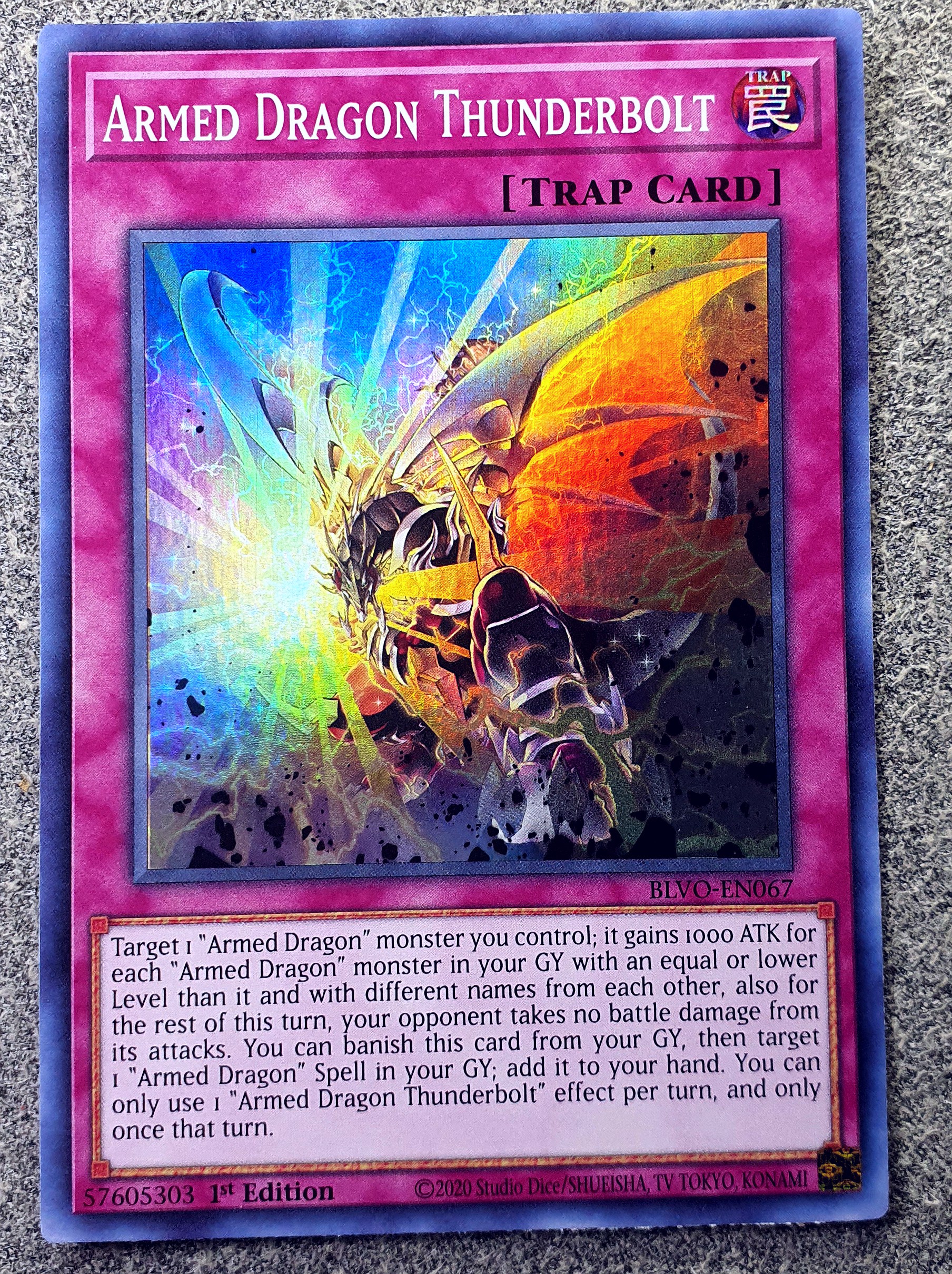 游戏王 美英一刷 BLVO-EN067 SR 武装龙的万雷  V7B