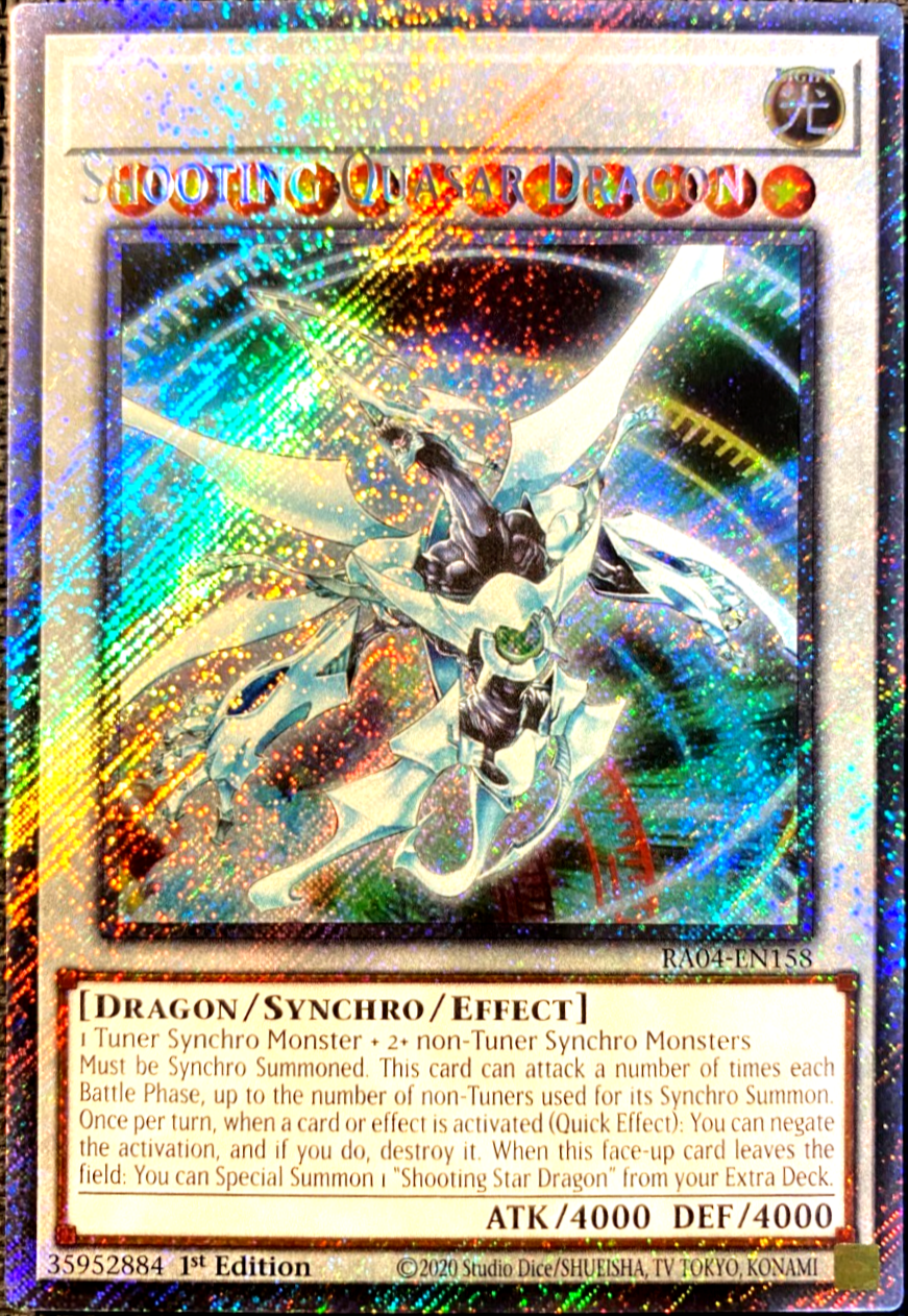 游戏王美英一刷RA04-EN158 PSCR 流天类星龙 pti