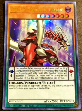 游戏王 美英限刷 DUPO-EN105  UR异色眼灵摆龙 P1B