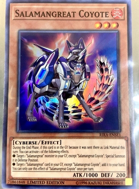 游戏王 美英限刷 RIRA-ENSE1 SR  转生炎兽 郊狼 C4C