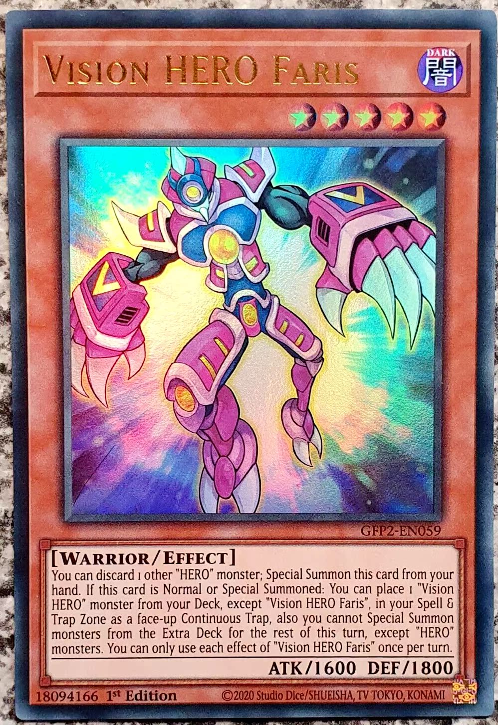 游戏王 美英一刷 GFP2-EN059 UR 幻影英雄 独善人 K6B