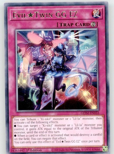 游戏王 美英一刷  GEIM-EN022 R  邪恶 双子低难度盗宝游戏  HA1