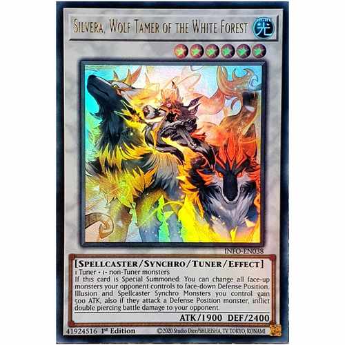 游戏王 美英一刷 INFO-EN038 UR 白森的魔狼 西尔维亚 森狼 JS1