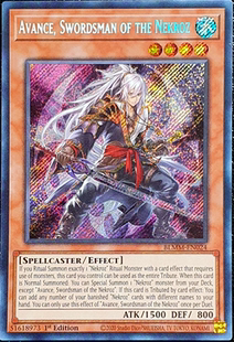 游戏王美英一刷BLMM-EN024 SCR影灵衣的魔剑士 阿凡斯 SO2