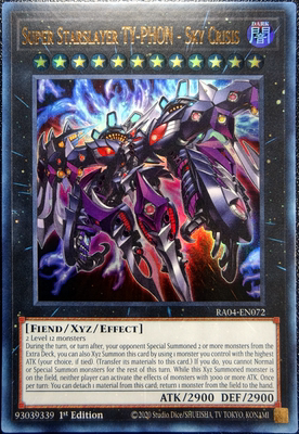 游戏王美英一刷RA04-EN072 UR 神兵灾星－厄咒弑 堤 丰 QK