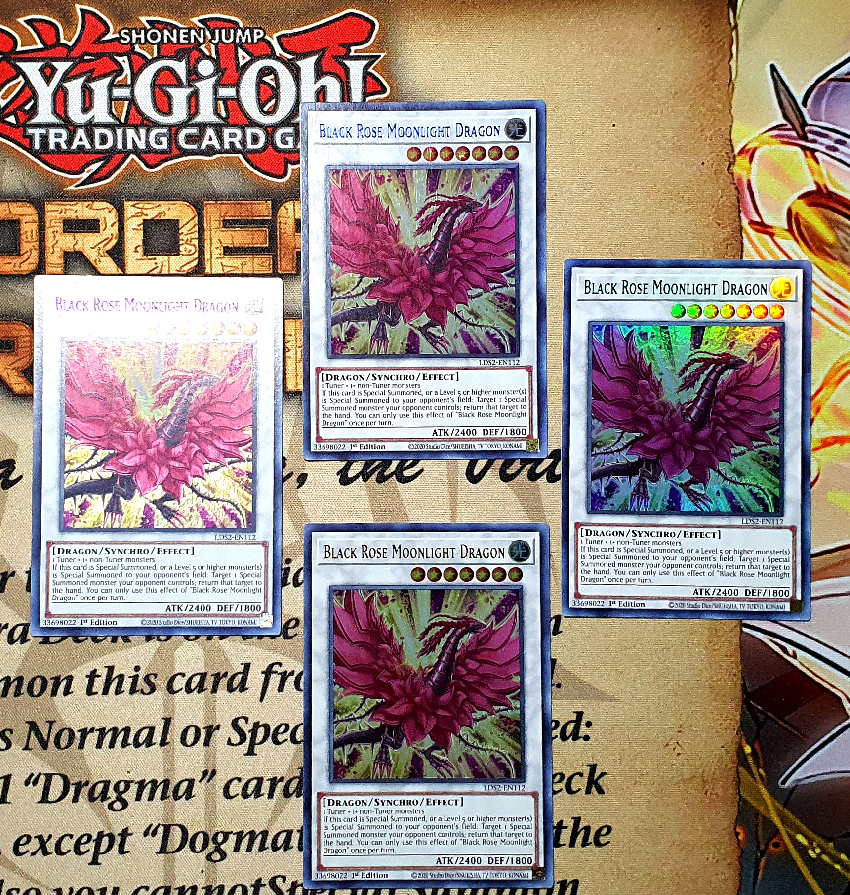 游戏王 美英一刷 LDS2-EN112 彩字 UR  月华龙 黑蔷薇 I2B