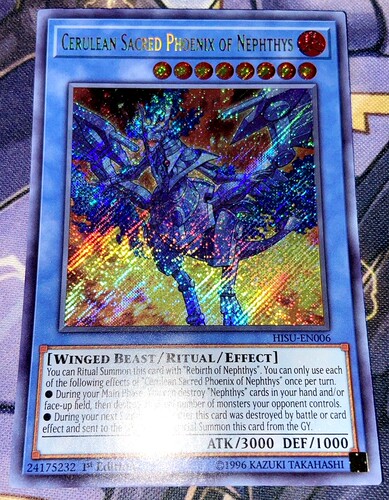 游戏王 美英一刷 HISU-EN006  SCR 奈芙提斯之苍凰神 Z9B