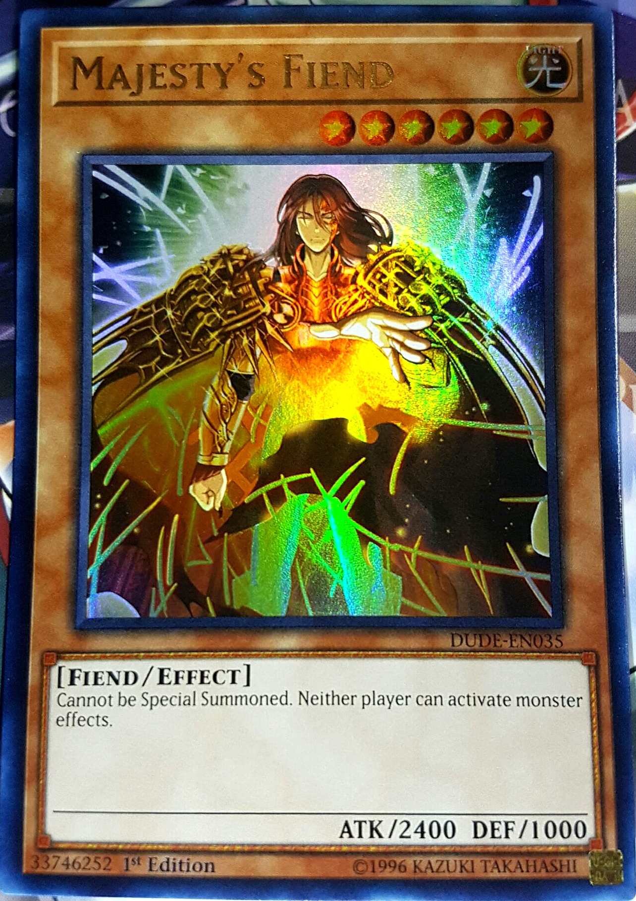 游戏王美英一刷 DUDE-EN035 UR 威光魔人 h4a