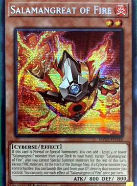 游戏王美英一刷MP25-EN144 SER火焰转生炎兽 炽焰转生炎兽小妖FS2