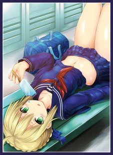 游戏动漫妹套 FATE FGO SABER 校服 水手服 会场限定卡套 牌套3B2