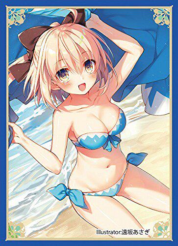 游戏王动漫妹套 fate fgo 冲田总司 水着 c92 限定卡套 牌套 8a1