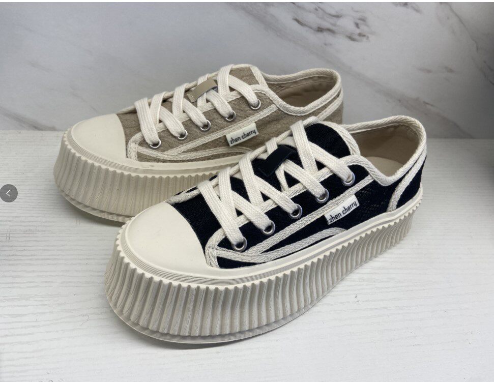 飞鸵新款内增高女鞋小白鞋松糕底真皮休闲鞋潮百搭爆款单鞋