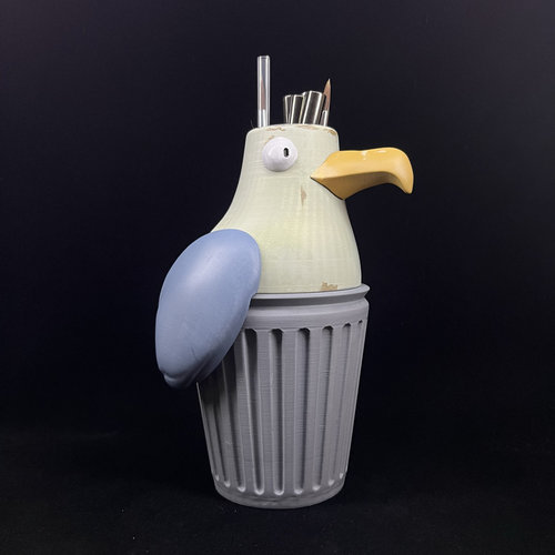 绝区零海鸥垃圾桶笔筒手办游戏动漫周边摆件现货男生自制模型