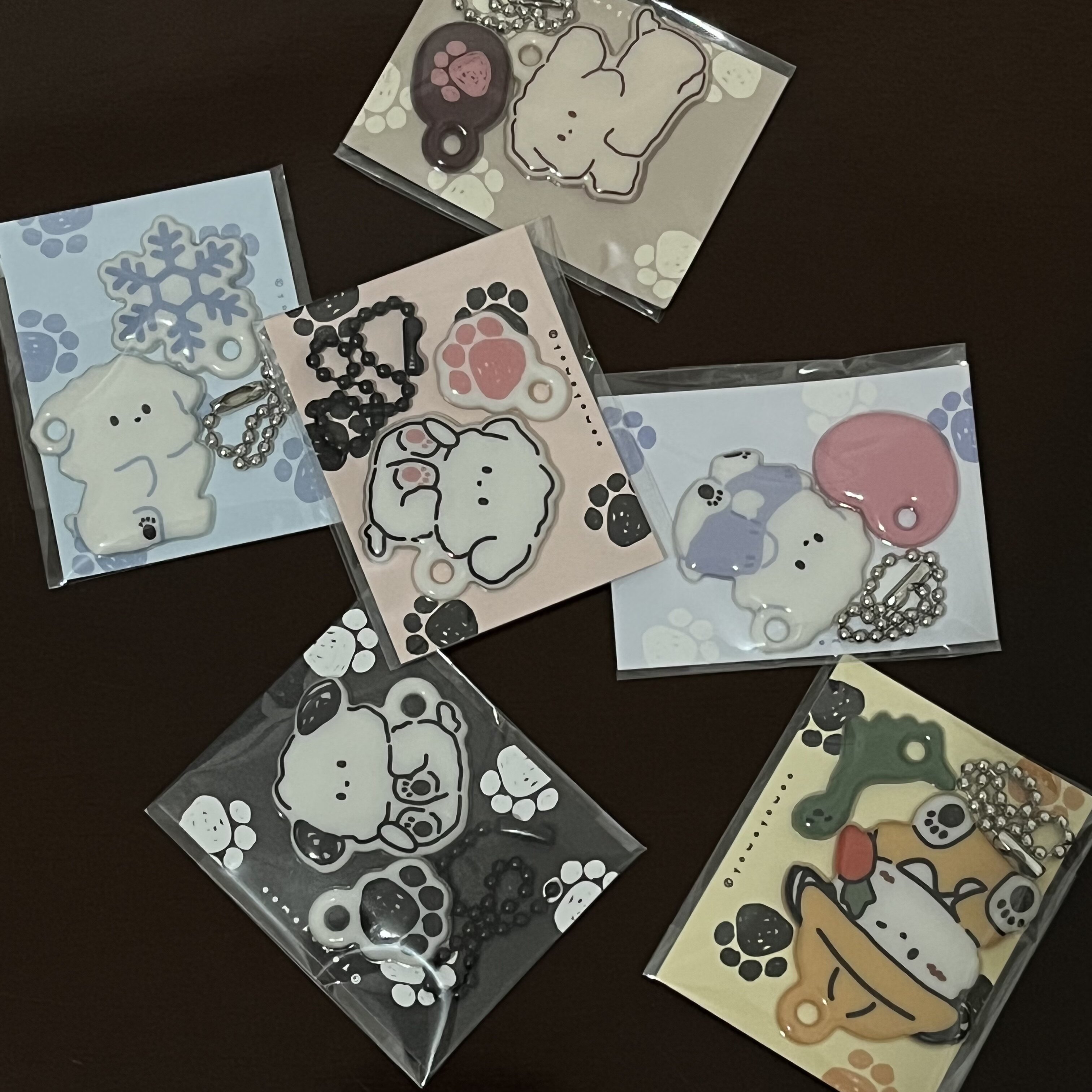 现货 韩国 yowoo 可爱小狗海绵挂链可爱装饰链条