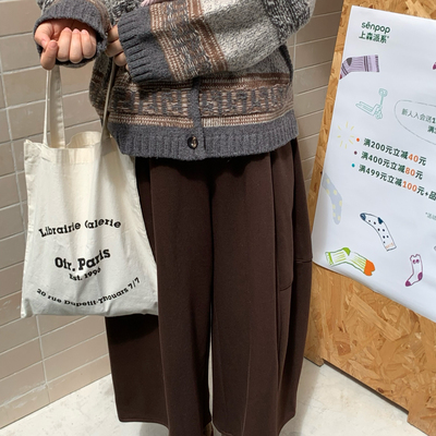西兰花花 秋冬加厚卫裤小个子裤子九分裤 版型好看阔腿裤八分裤女