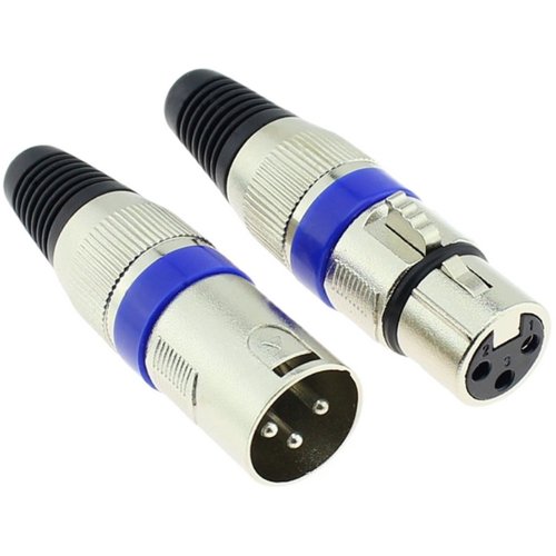 蓝圈卡侬公母头话筒接头3芯卡农平衡插头卡龙话筒头麦克风功放头