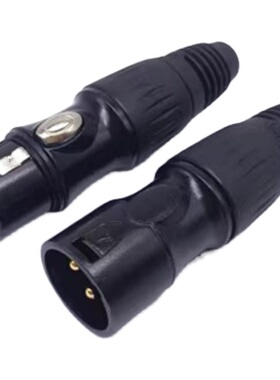 铜针镀金黑卡侬头发烧专业 麦克风XLR平衡卡农头三芯卡龙头公母