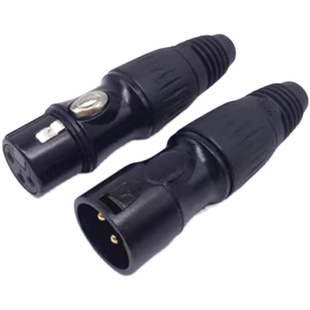 铜针镀金黑卡侬头发烧专业 麦克风XLR平衡卡农头三芯卡龙头公母